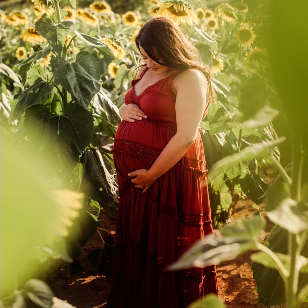 Burnt orange boho maxi